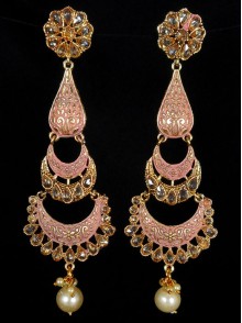 Reverse Ad Earrings With Meenakari Work